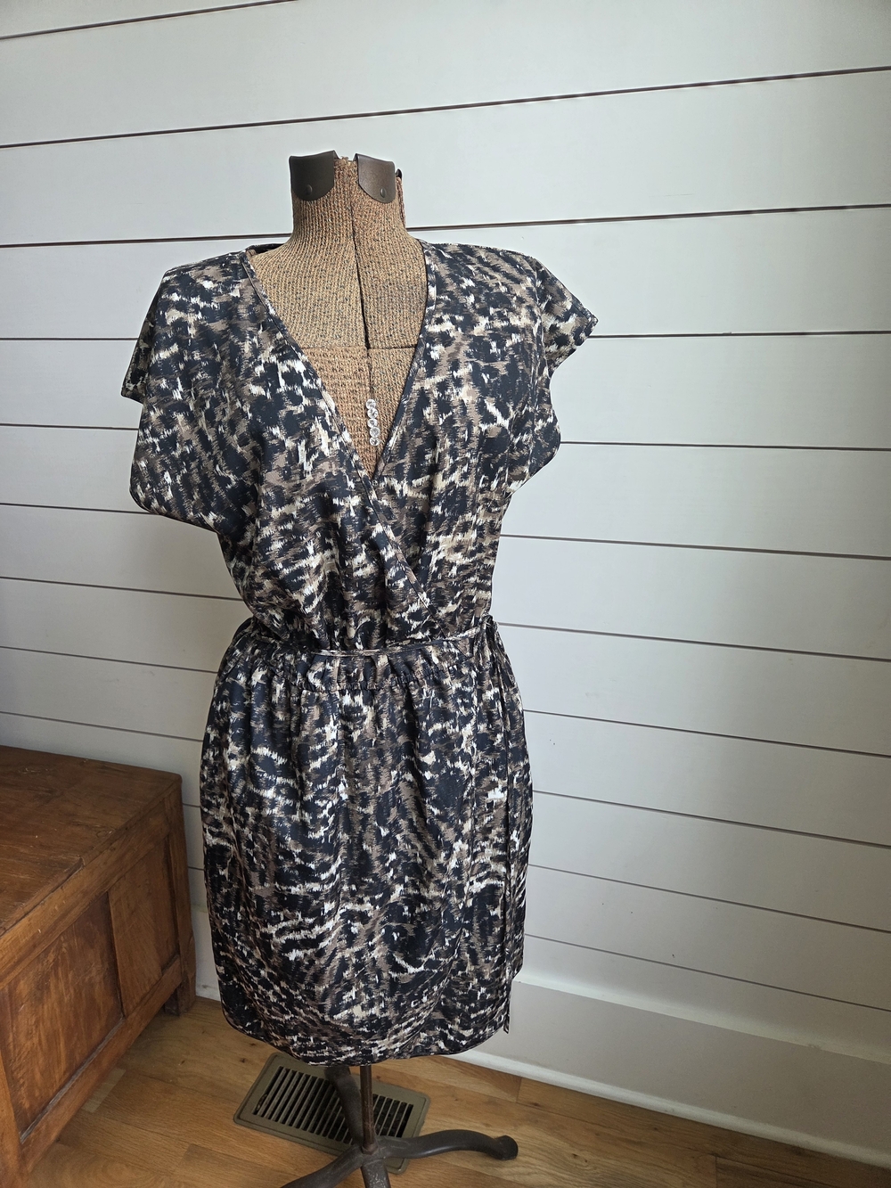 Leopard Print Wrap Style Dress